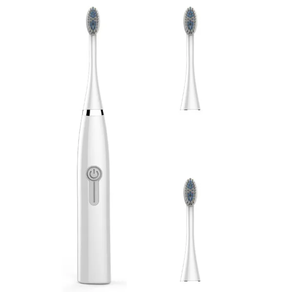 Новинка года! Электрическая зубная щетка для взрослых женщин и мужчин - Цвет: white 3brush heads