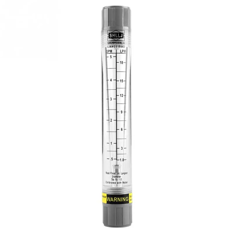 Water Flow Meter Meter Tube Type Meter for Liquid Pipeline Flowmeter 0.-GPM / 1.8-18 LPM Water
