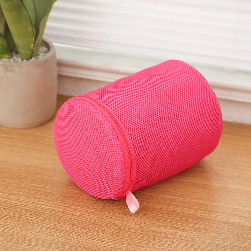 Fushia cylindrical Sqinans молнии Путешествия мешок для грязного белья бюстгальтер мешок для стирки нижнее белье, стирка мыть мешок для стирки сумки для стиральных машин - Цвет: Fushia cylindrical