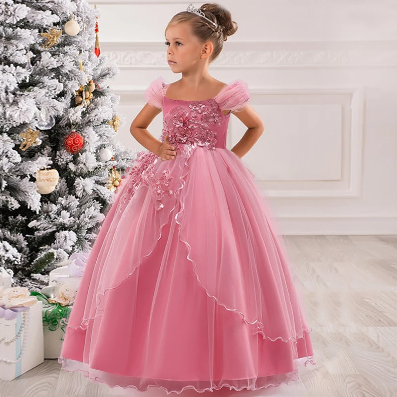 2022 Teenager Girl Flower Bridesmaid Dress Party Kids Dresses For Girls