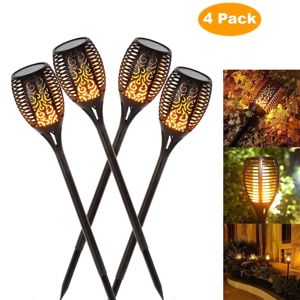 4 Pcs Solar lamps Дропшиппинг 1 шт. 2 шт. 4 шт. 8 шт. Солнечная пламенная Мерцающая садовая лампа фонарь для садовых дорожек - Испускаемый цвет: 4 Pcs Solar lamps