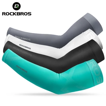 ROCKBROS-Calentadores de brazo sintéticos para acampar, mangas para baloncesto, correr, ciclismo, equipo de seguridad deportivo para verano 1