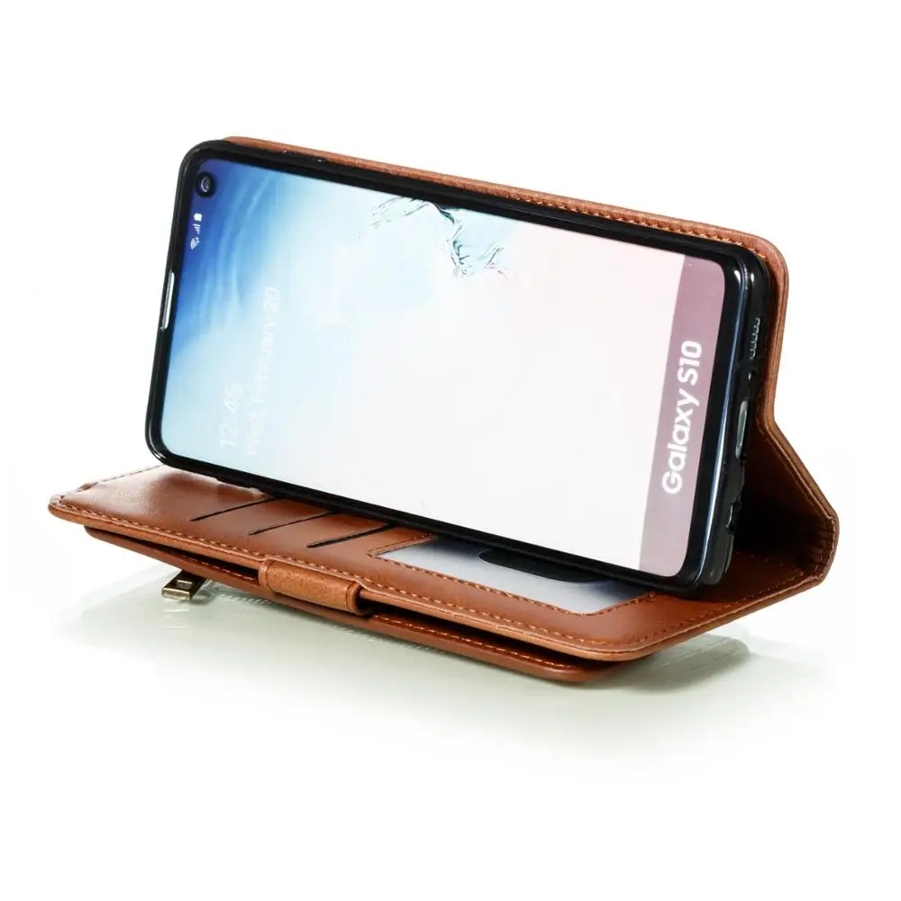 Flip Wallet For Samsung Galaxy S10 S8 S9 Plus S7 Edge S10E Lite Zipper Leather Case Card Slot Stand Cover Mobile Phone Bag