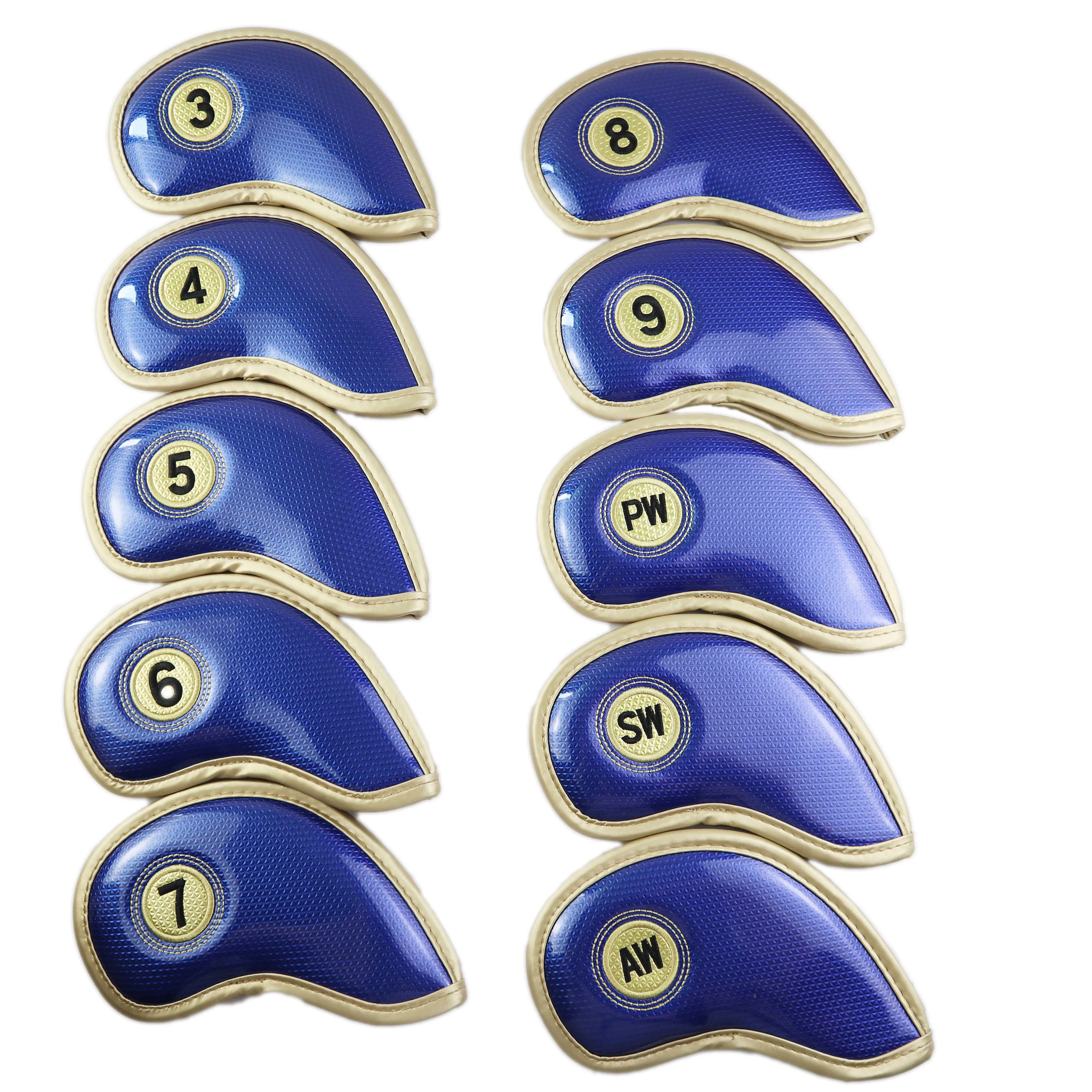 

NRC Golf Head cover Sets10PCS Exquisite PU Golf Club Iron Head Covers Protector Iron Club Head Cover Accessories