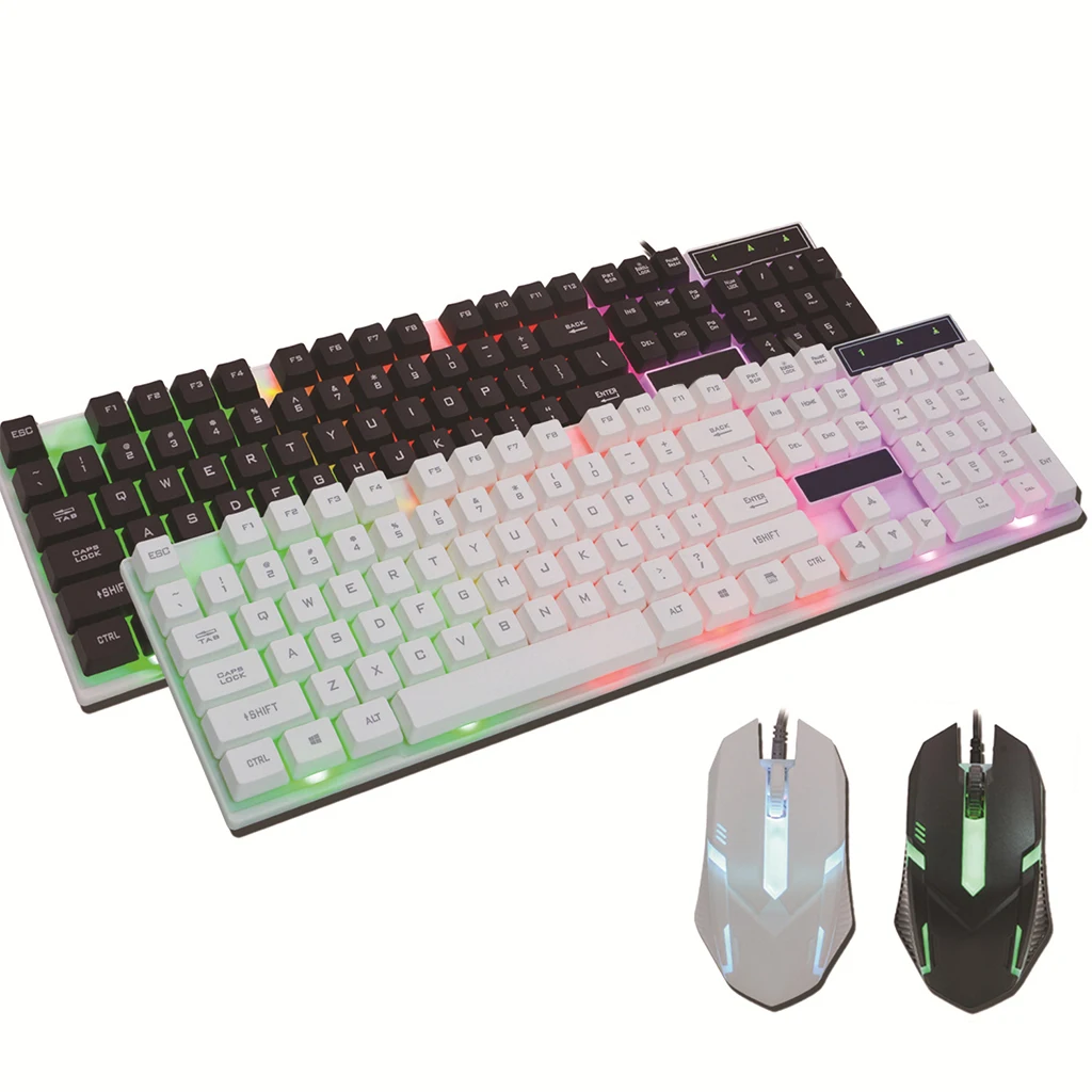 Professional Desktop 104 Keys RGB Backlight Wired Gaming Keyboard And Mouse Combo USB Wired Gaming Backlit Mouse And Keyboard