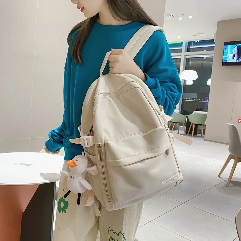 17 inch Nylon Candy Colour Minimalist Fashion Backpacks