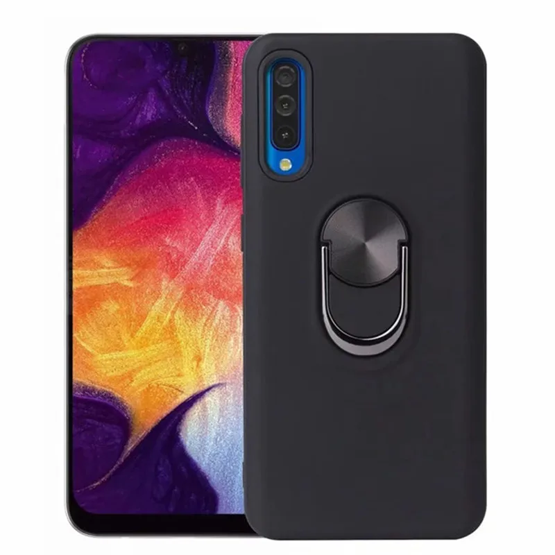 

For Samsung Galaxy A10 A20 A30 A40 A50 Case Luxury Car Holder Metal Ring Candy Color Soft TPU Case for Galaxy A60 A70 A80 Cover