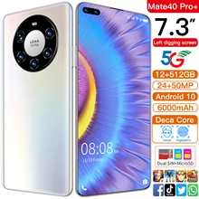 Teléfono Inteligente M40PRO +, pantalla completa, 12GB + 512GB, 8 núcleos, Android 10,0, cámara Dual de identificación facial, 4G, 5G