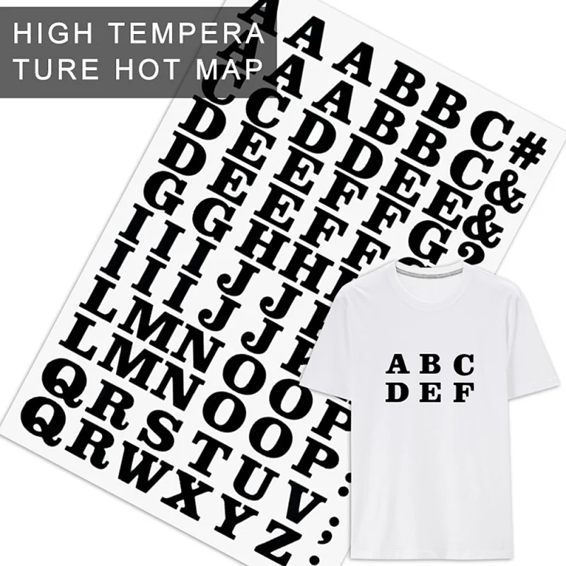 1 Sheet Thermal Transfer Letter Decals 