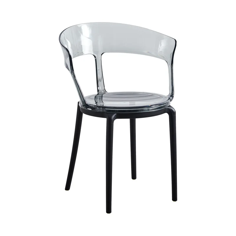 Nordic Plastic Dining Chairs Kitchen Living Room Transparent Stool Bedroom Balcony Backrest Armchair Negotiation Lounge Chair