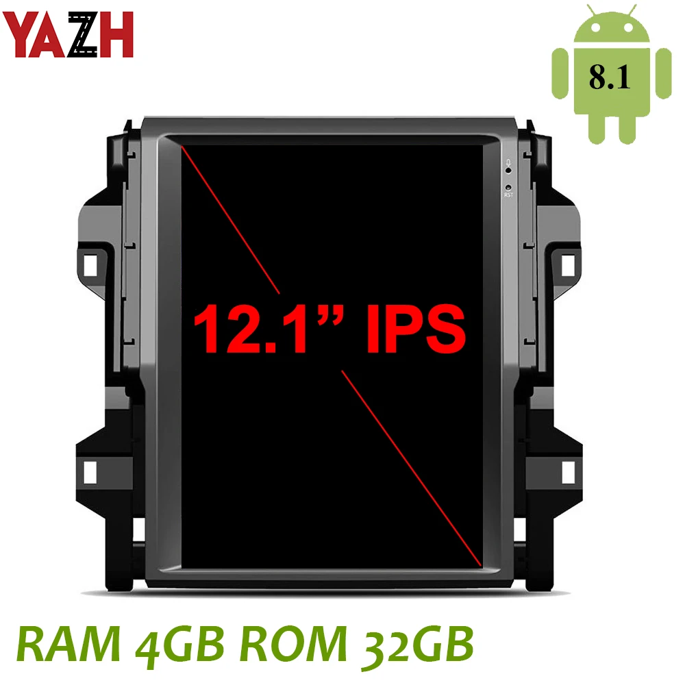 YAZH 4 ГБ Android 8 1 автомобильное радио для Toyota Fortuner 2016 2017 2018 2019 с 12 &quotIPS GPS дисплей DSP