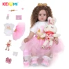 New Arrive 60 CM Reborn Dolls Menina Long Hair Lifelike Soft Silicone Cloth Body Newborn Boneca Toys  Kids Birthday XMAS Gift ► Photo 3/6