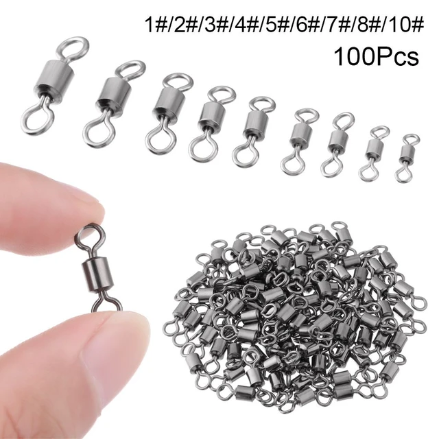 Fishing Barrel Swivels 50~100Pcs High Strength Catfish Lures Solid