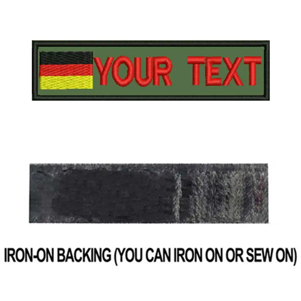 red iron on Пользовательские флаг Германии армии военные имя патчи персонализированные железные на крючок подложки - Цвет: red iron on