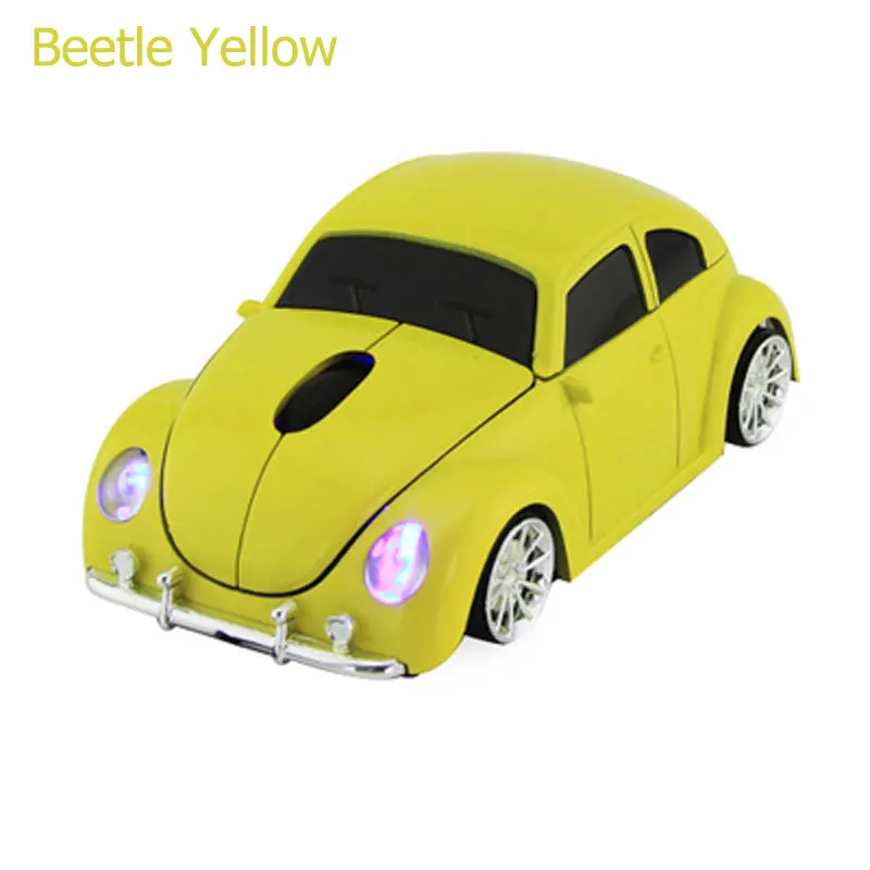 Beetle Yellow 2,4G Автомобильная беспроводная мышь Lamborghini/Beetle/Porsche/Ferrari гоночная Автомобильная оптическая мышь для ПК настольного ноутбука - Цвет: Beetle Yellow