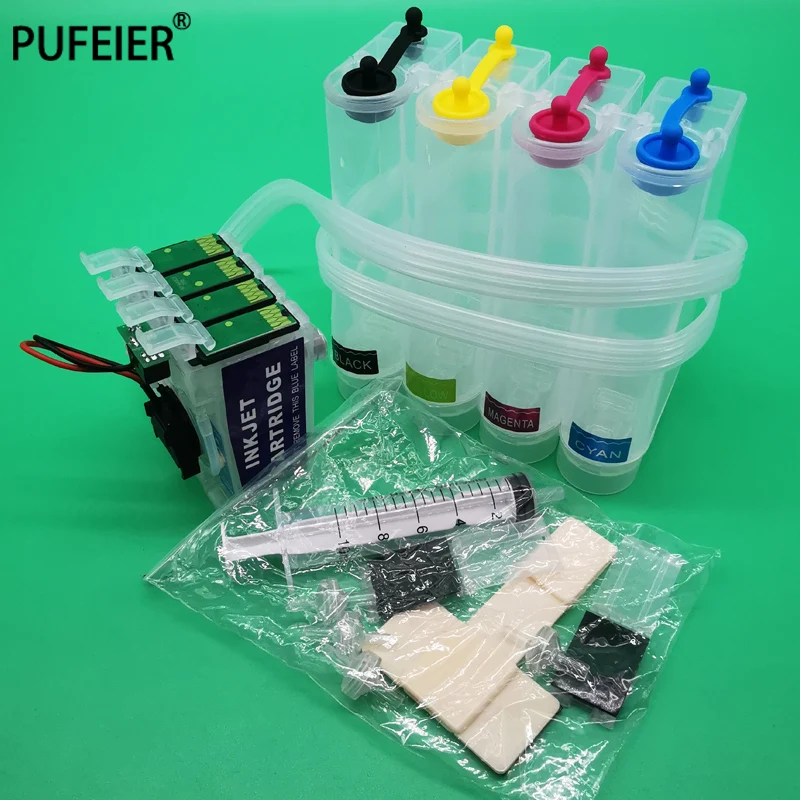 Sistema de Abastecimento de Tinta Ciss com Chip para Epson Força de Trabalho Contínua Expressão Casa Xp-5100 - Xp-5105 Wf-2860dwf Wf-2865dwf 502xl 502 4 Computador e Escritório