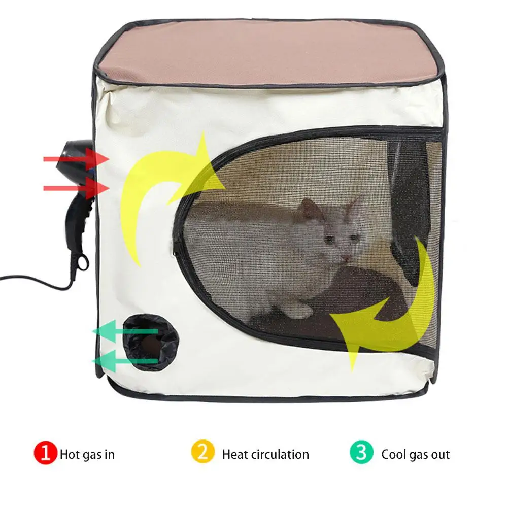 Переносная клетка для кошек без стресса, удобная коробка для сушки домашних животных, сушильная палатка для купания собак для внутреннего и наружного использования