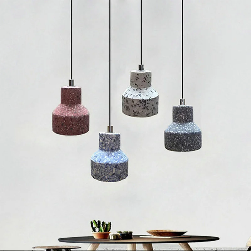 

Minimalist Contemporary Small Cement LED Pendant Light for Bedroom Dining Living Room Loft Restaurant Counter Bar Indoor Decor