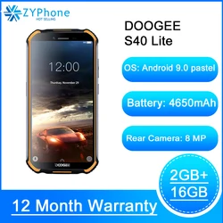 Doogee S40 Lite прочный мобильный телефон 2 Гб оперативной памяти, 16 Гб встроенной памяти, 4 ядра 5,5 дюймДисплей 4650 мА/ч, 8.0MP Face ID функцией отпечатков паль...