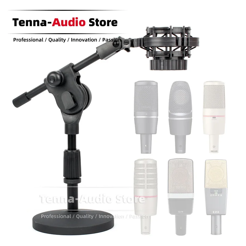 

Tabletop Microphone Stand Spider Shock Mount For AKG C214B C314B C414B C 214 314 414 B ULS XL II Mike Clip Shockproof Mic Holder