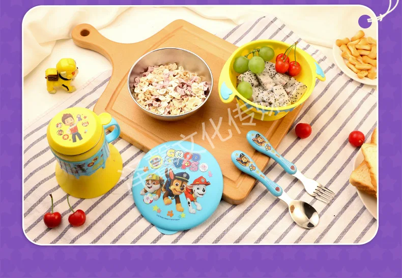 Paw Patrol University Work Children Fork Spoon Kit 304 Stainless Steel Cute cartoon shao Fork Tableware Gift Packing