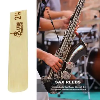 

10pcs/set Alto Sax Reeds Strength 2.5 Saxaphone Woodwind Instrument Parts Saxaphone Musical Accessories