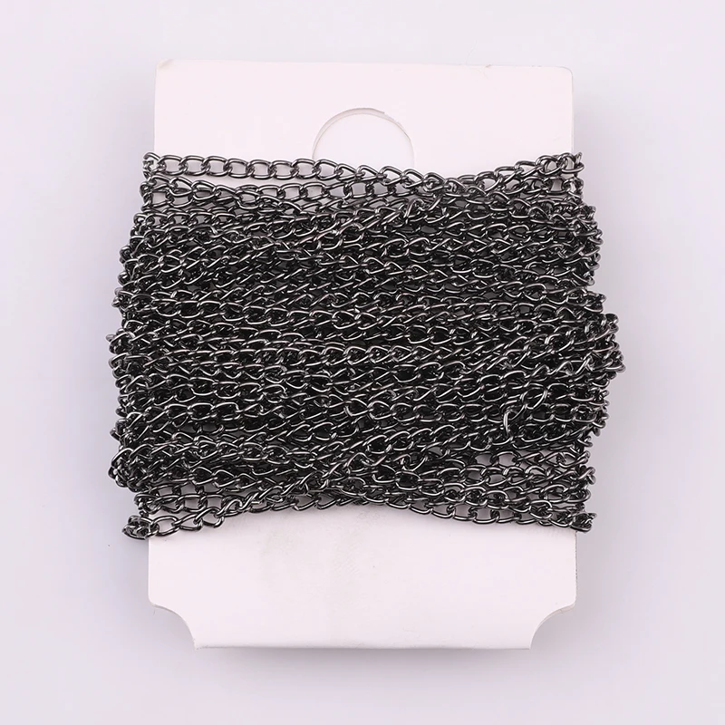 Versatile Multi-Color Flat Chain for DIY Jewelry Making - 5m Pack