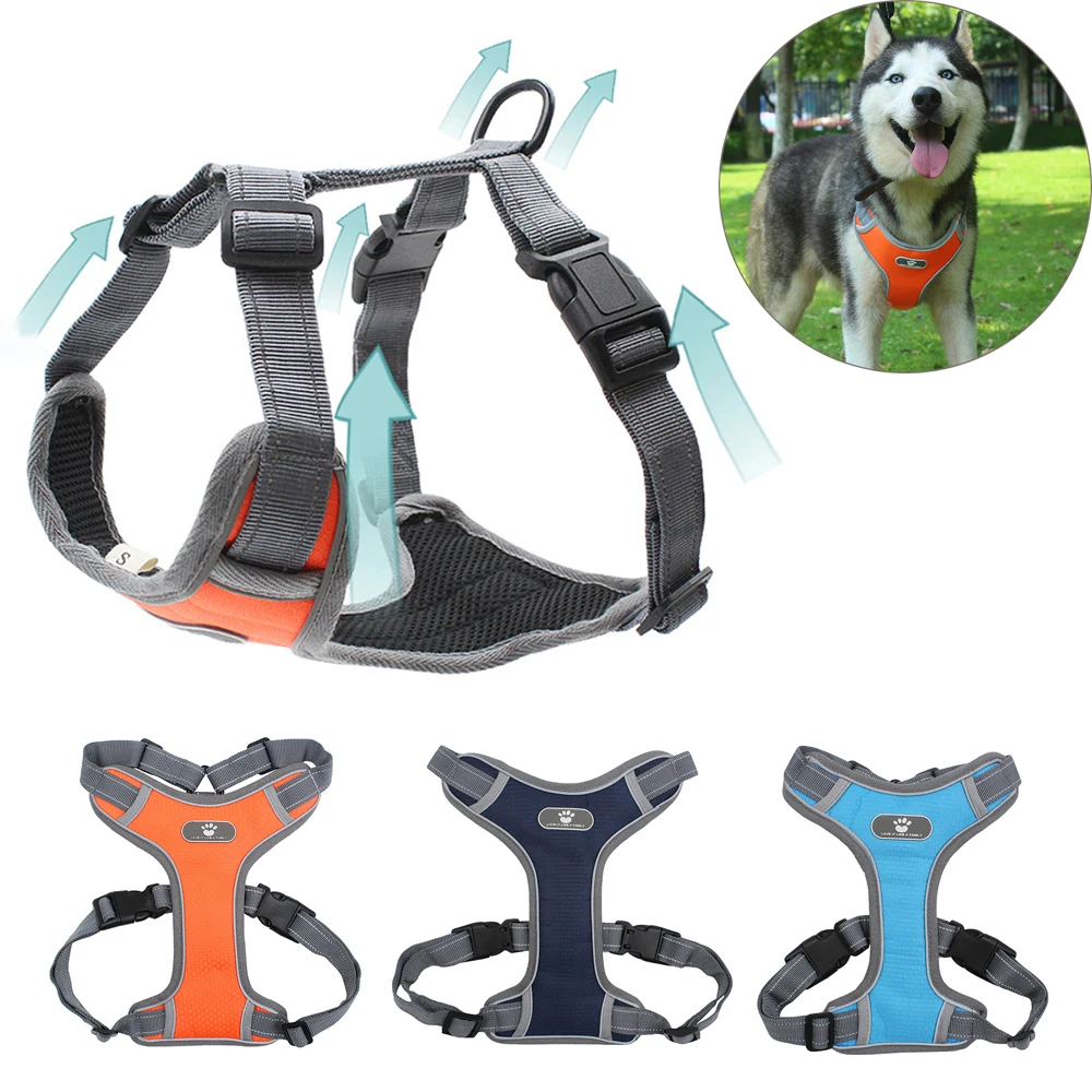 

Reflective Pet Dog Harness Large Dogs No Pull Harnesses Big Dog Breathable Mesh Vest For Labrador Pitbull Husky Training Walking