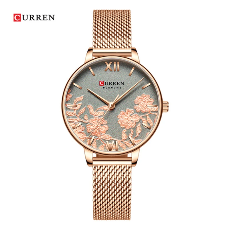 

CURREN Genuine female watch fashion leisure waterproof quartz watch belt steel belt elegant watch female clock 5 optional box