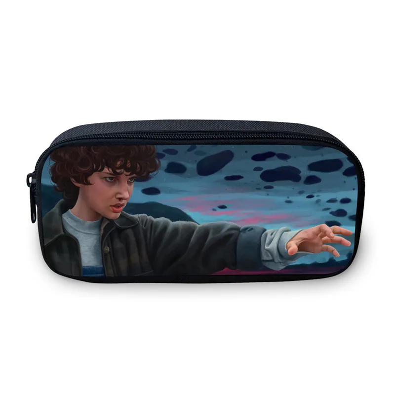 VEEVANV девушки мультфильм косметички дизайн Stranger Thing пенал для мальчиков-подростков, 3D печать пенал для ручек Женская сумочка для косметики - Цвет: Серебристый