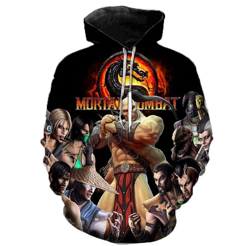 Толстовка с капюшоном Mortal Kombat для мужчин и женщин Детская толстовка 2021 худи