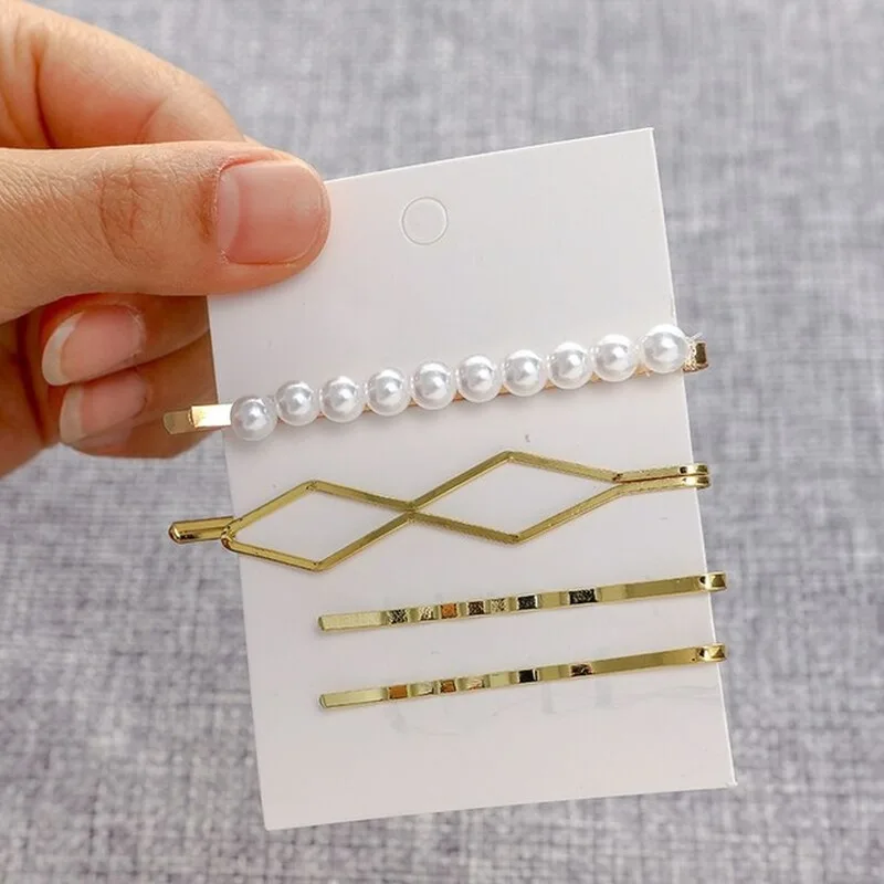 3 шт./компл. жемчужная металлическая женская заколка для волос аксессуары