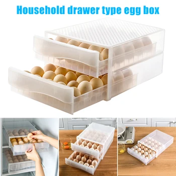 

30/60 Grid Large Capacity Egg Holder for Refrigerator Household Egg Fresh Storage Box for Fridge Egg Storage Container X