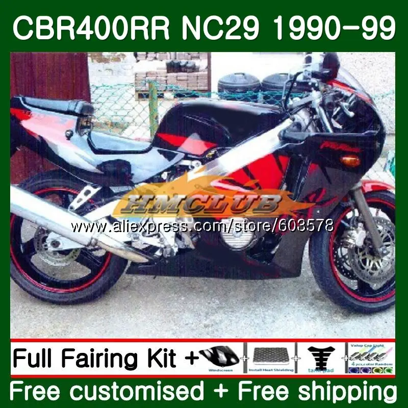 CBR400 RR для HONDA CBR400RR NC29 1994 1995 1996 1997 1998 1999 97CL. 34 черный красный! CBR 400 RR 400RR 94 95 96 97 98 99 обтекатель