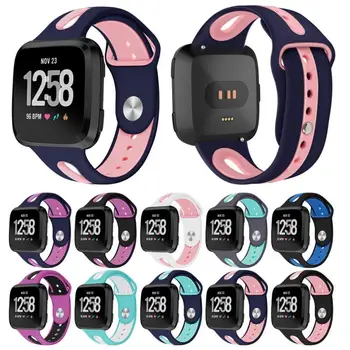 

10 Styles Two Colors Strap For Fitbit Versa 2 Smart Watch Strap Soft Silicone Sport Watchband Replacement Band Bracelet