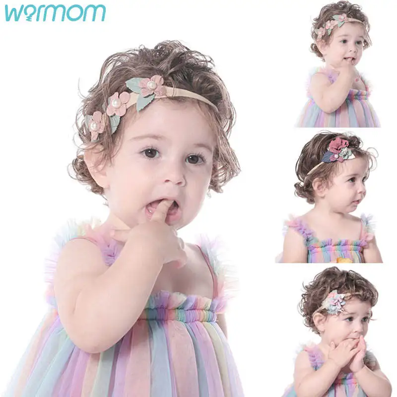 

Warmom Children's Handmade Stitching Pearl Flower Hair Ornament Nylon Stretch European And American Baby Headband For Baby