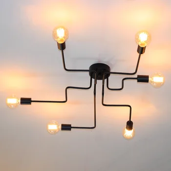 

Iron Lighting Ceiling Light Retro Multiple 4/6/8 Heads Industrial Loft Nordic Dome Ceiling Lamp for Home Decor Dinning Cafe Bar