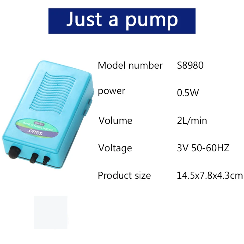 SOBO Портативный Большой Мощный воздушный насос с аккумулятором аквариум для наружной рыбалки с воздушным камнем Air House Высокое качество 2л/мин - Цвет: SB980