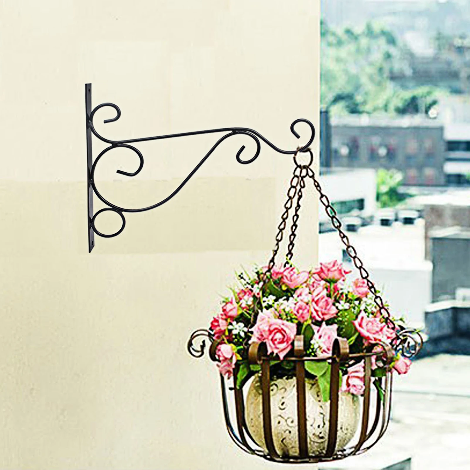 New Creative Wrought Iron Pendant Plant Stand Flower Pot Hook Frame Garden Decoration Plant Stand Flower Pot Hooks Holder