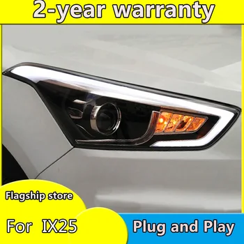 

Head Lamp For Car Hyundai Creta 2014-2018 New IX25 Headlights Fog Light Day Running Light DRL H7 LED Bi Xenon Bulb Car Accessory