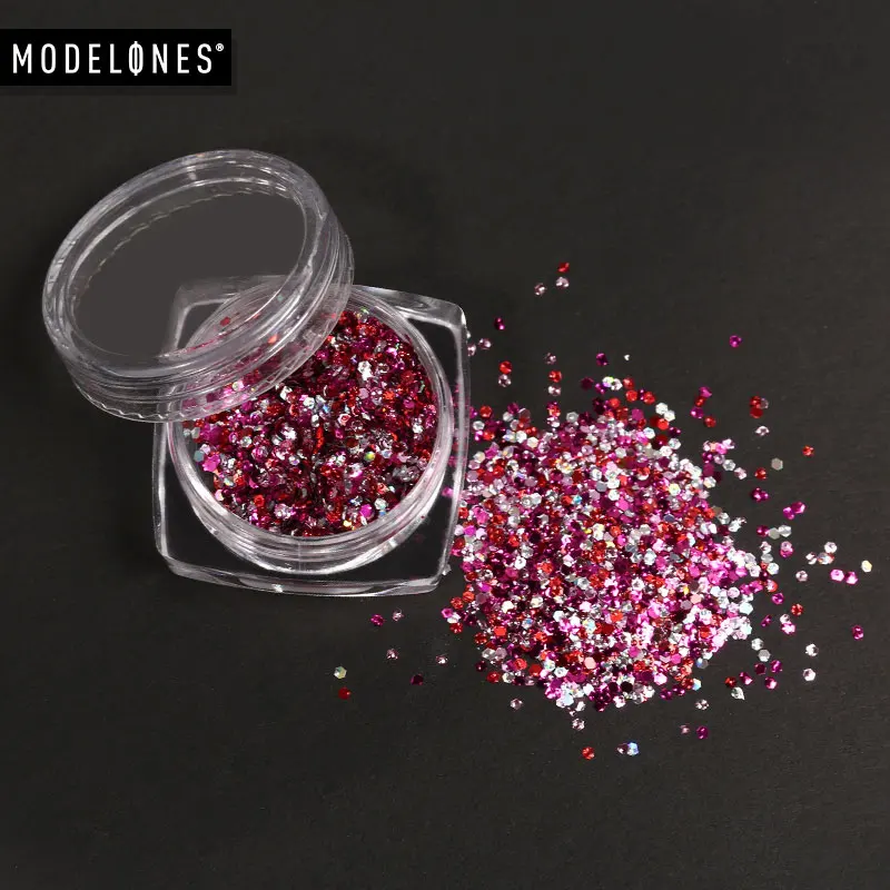 Modelones Nail Art Glitter Powder Decorations Colorful Nail Beads For Gel Polish DIY Nail Design Powder Nail Decor - Цвет: 2