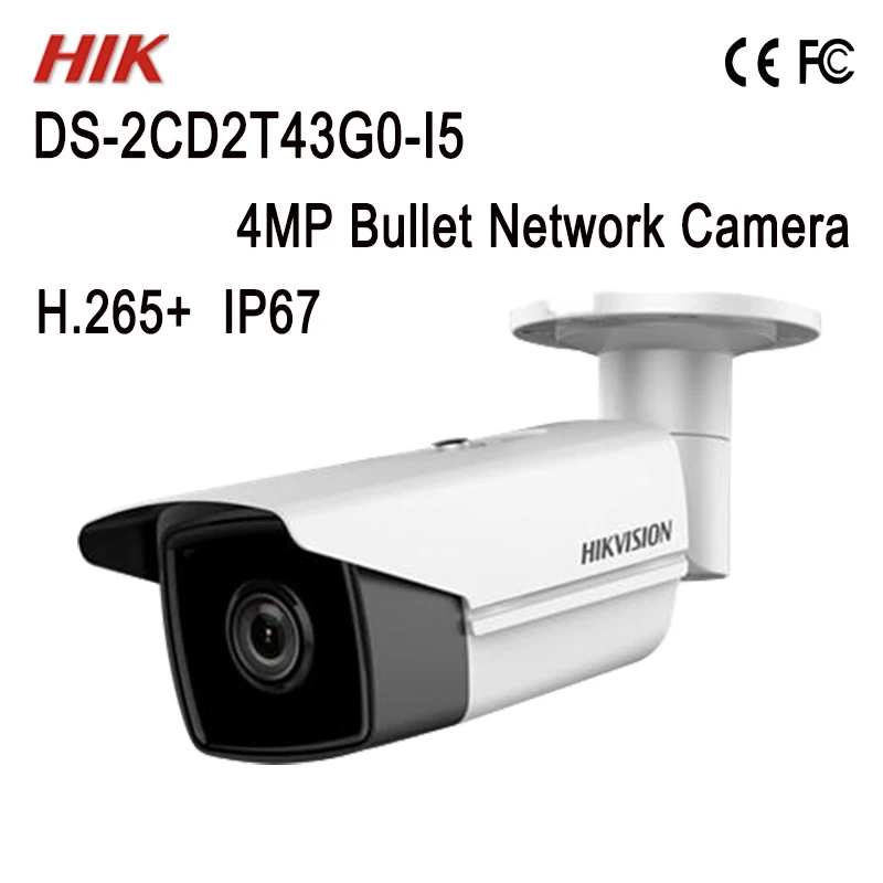 DS-2CD2T43G0-I5 Hik 4MP камера H.265+ WDR 128G Smart распознавание лица IR50m IP67 распродажа IPC Черная пятница