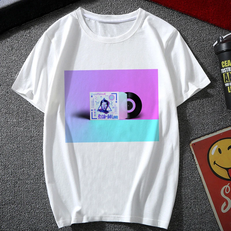 Новинка, розовая Женская одежда, эстетика vaporwave Art, Harajuku, винтажная мода, уличная одежда, спортивный костюм, индивидуальная женская футболка