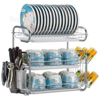 

Kitchen Rack Supplies Tableware Wash Plate Set Dish Storage Rack Knife Rack Cupboard Drain Dish Rack Kitchen