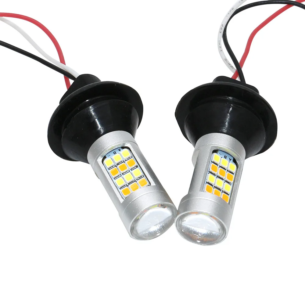 Kongyide автомобильный светильник 2X T25 3156 10 Вт 42SMD поворотники дневной ходовой светильник s светодиодный светильник белый/желтый светодиодный автомобильный светильник s Внешний