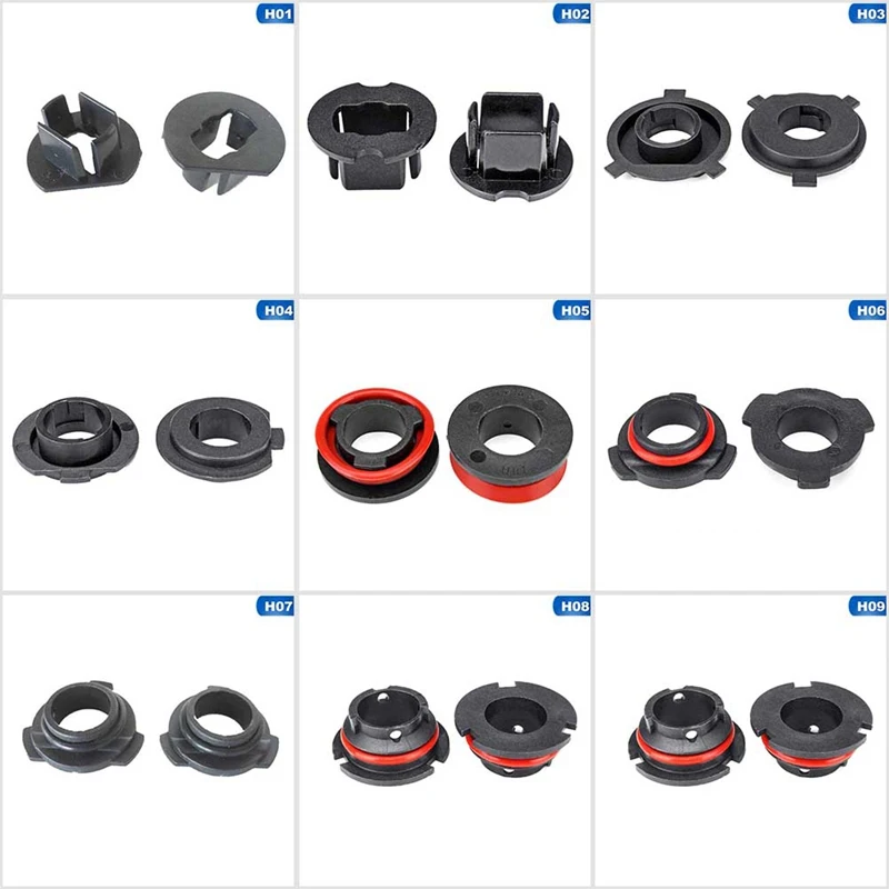 

1Pair Car LED Headlight Light Lamp Bulb Adapter Holder Base Sockets Retainer For H1 H3 H4 H7 H11 H13 9004 9005 9006 9007