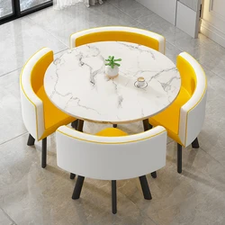Juego de muebles modernos y minimalistas, mesa de Comedor, 4 Sillas, mesas de centro para Recepción, sala de estar y cocina
