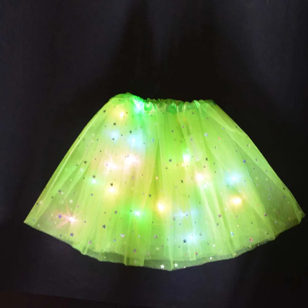 LED Light Up Tutu Skirt For Girls - Star Pattern Princess Ballet Tulle Skirt For Parties (Fits 2-8 Years) - View #12