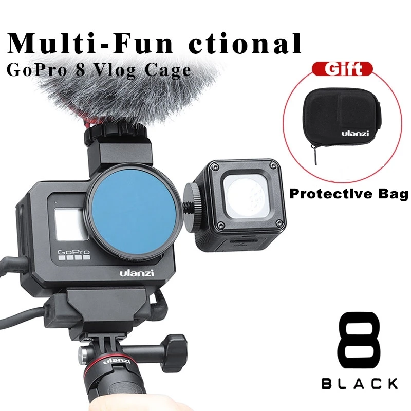 ULANZI G8 5 камера металлическая клетка для Gopro Hero 8 черная Vlog двойной Холодный башмак