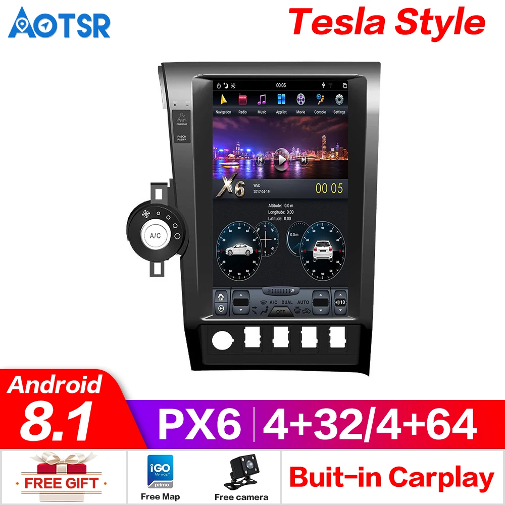 Discount 13.6 inch Android 8.1 ROM 64GB Car GPS Navigation player For TOYOTA Tundra 2007-2013 Head Unit stereo multimedia car DVD Player 0